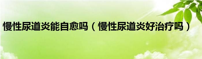 慢性尿道炎能自愈嗎（慢性尿道炎好治療嗎）