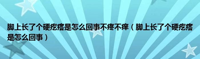 腳上長(zhǎng)了個(gè)硬疙瘩是怎么回事不疼不癢（腳上長(zhǎng)了個(gè)硬疙瘩是怎么回事）