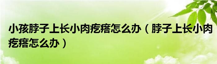 小孩脖子上長小肉疙瘩怎么辦（脖子上長小肉疙瘩怎么辦）