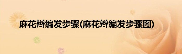 麻花辮編發(fā)步驟(麻花辮編發(fā)步驟圖)
