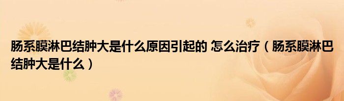 腸系膜淋巴結(jié)腫大是什么原因引起的 怎么治療（腸系膜淋巴結(jié)腫大是什么）