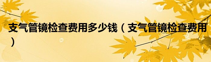 支氣管鏡檢查費(fèi)用多少錢（支氣管鏡檢查費(fèi)用）