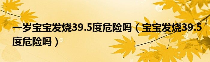 一歲寶寶發(fā)燒39.5度危險(xiǎn)嗎（寶寶發(fā)燒39.5度危險(xiǎn)嗎）