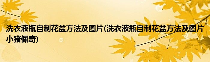 洗衣液瓶自制花盆方法及圖片(洗衣液瓶自制花盆方法及圖片小豬佩奇)