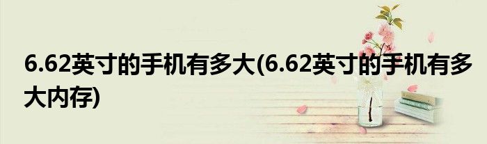 6.62英寸的手機(jī)有多大(6.62英寸的手機(jī)有多大內(nèi)存)