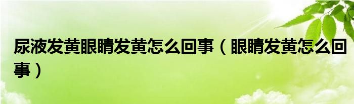 尿液發(fā)黃眼睛發(fā)黃怎么回事（眼睛發(fā)黃怎么回事）