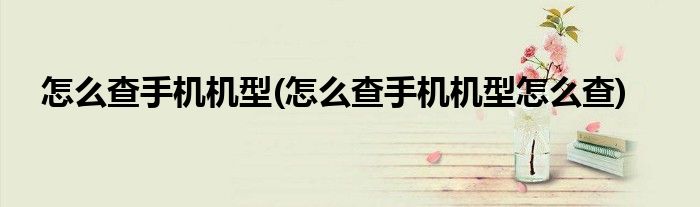 怎么查手機(jī)機(jī)型(怎么查手機(jī)機(jī)型怎么查)