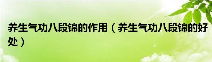 養(yǎng)生氣功八段錦的作用（養(yǎng)生氣功八段錦的好處）