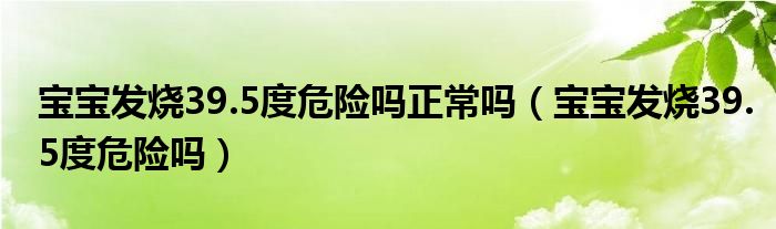 寶寶發(fā)燒39.5度危險嗎正常嗎（寶寶發(fā)燒39.5度危險嗎）