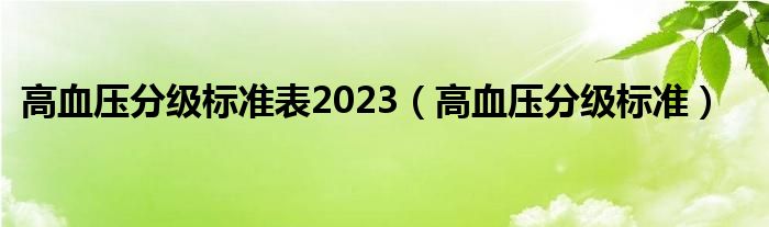 高血壓分級(jí)標(biāo)準(zhǔn)表2023（高血壓分級(jí)標(biāo)準(zhǔn)）