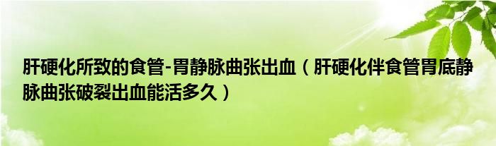 肝硬化所致的食管-胃靜脈曲張出血（肝硬化伴食管胃底靜脈曲張破裂出血能活多久）