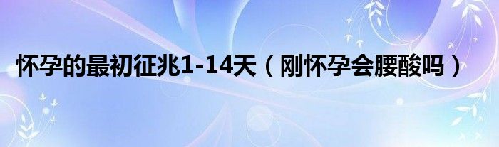 懷孕的最初征兆1-14天（剛懷孕會腰酸嗎）