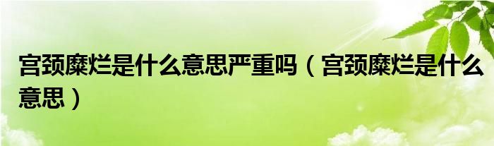 宮頸糜爛是什么意思嚴重嗎（宮頸糜爛是什么意思）