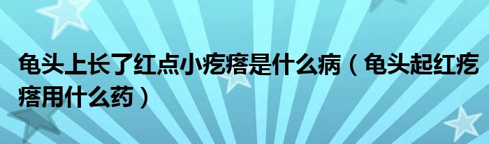 龜頭上長了紅點小疙瘩是什么?。旑^起紅疙瘩用什么藥）