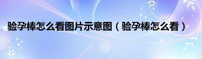 驗孕棒怎么看圖片示意圖（驗孕棒怎么看）