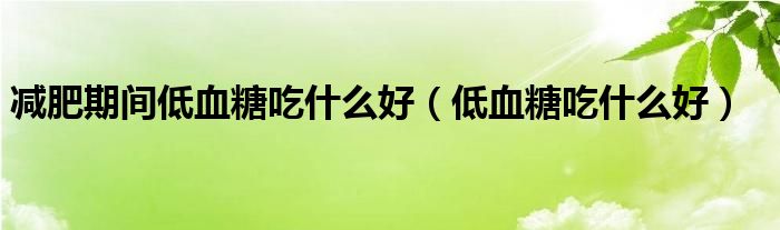 減肥期間低血糖吃什么好（低血糖吃什么好）