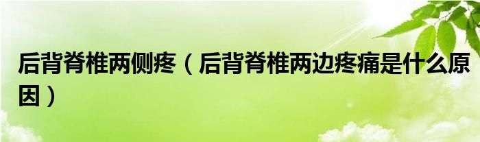 后背脊椎兩側(cè)疼（后背脊椎兩邊疼痛是什么原因）