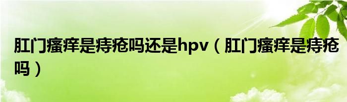 肛門瘙癢是痔瘡嗎還是hpv（肛門瘙癢是痔瘡嗎）