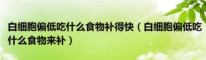 白細(xì)胞偏低吃什么食物補(bǔ)得快（白細(xì)胞偏低吃什么食物來補(bǔ)）