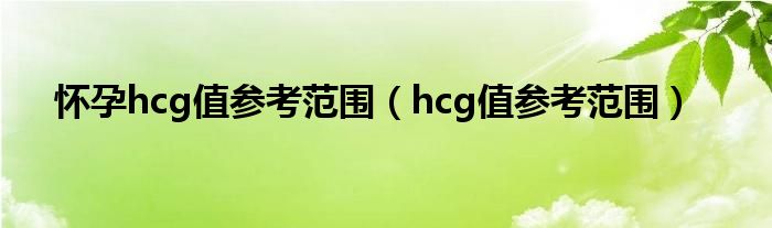 懷孕hcg值參考范圍（hcg值參考范圍）