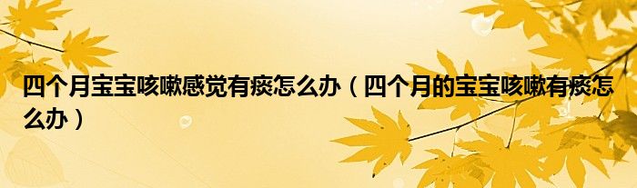 四個(gè)月寶寶咳嗽感覺(jué)有痰怎么辦（四個(gè)月的寶寶咳嗽有痰怎么辦）