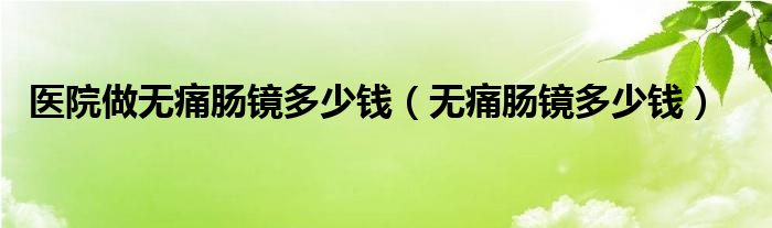 醫(yī)院做無痛腸鏡多少錢（無痛腸鏡多少錢）