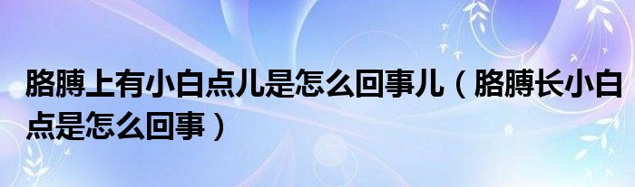 胳膊上有小白點(diǎn)兒是怎么回事兒（胳膊長(zhǎng)小白點(diǎn)是怎么回事）