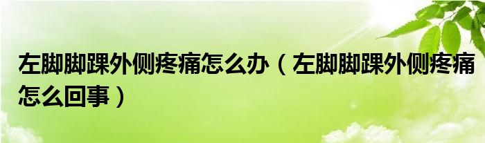 左腳腳踝外側(cè)疼痛怎么辦（左腳腳踝外側(cè)疼痛怎么回事）