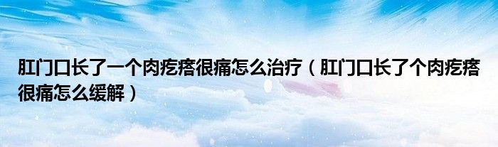 肛門口長了一個(gè)肉疙瘩很痛怎么治療（肛門口長了個(gè)肉疙瘩很痛怎么緩解）