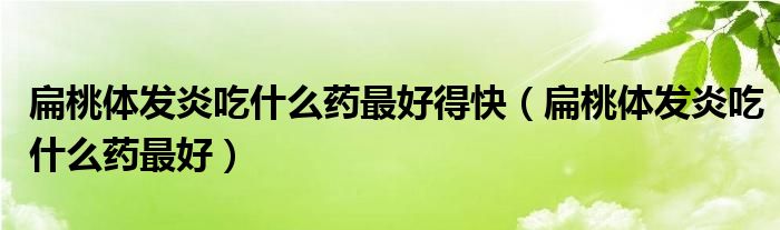 扁桃體發(fā)炎吃什么藥最好得快（扁桃體發(fā)炎吃什么藥最好）