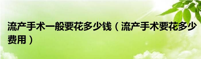 流產(chǎn)手術(shù)一般要花多少錢(qián)（流產(chǎn)手術(shù)要花多少費(fèi)用）