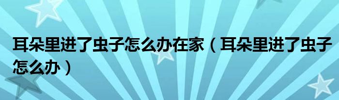 耳朵里進了蟲子怎么辦在家（耳朵里進了蟲子怎么辦）