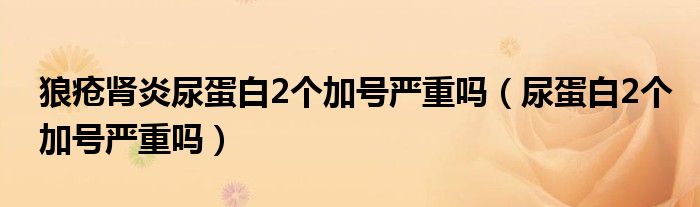 狼瘡腎炎尿蛋白2個(gè)加號(hào)嚴(yán)重嗎（尿蛋白2個(gè)加號(hào)嚴(yán)重嗎）