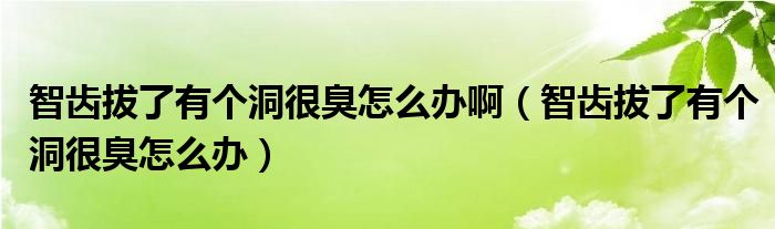 智齒拔了有個洞很臭怎么辦?。ㄖ驱X拔了有個洞很臭怎么辦）