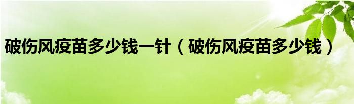 破傷風(fēng)疫苗多少錢(qián)一針（破傷風(fēng)疫苗多少錢(qián)）