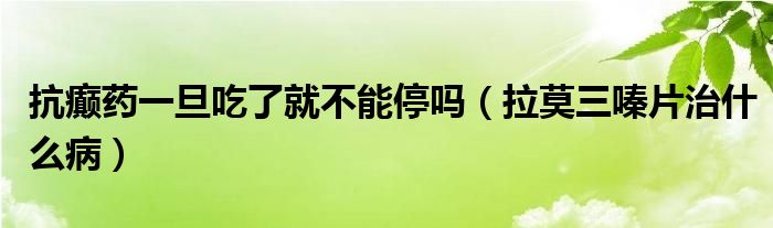 抗癲藥一旦吃了就不能停嗎（拉莫三嗪片治什么病）