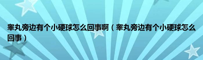 睪丸旁邊有個小硬球怎么回事啊（睪丸旁邊有個小硬球怎么回事）