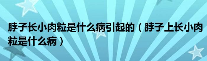 脖子長(zhǎng)小肉粒是什么病引起的（脖子上長(zhǎng)小肉粒是什么?。? /></span>
		<span id=