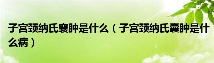 子宮頸納氏襄腫是什么（子宮頸納氏囊腫是什么?。? /></span>
		<span id=