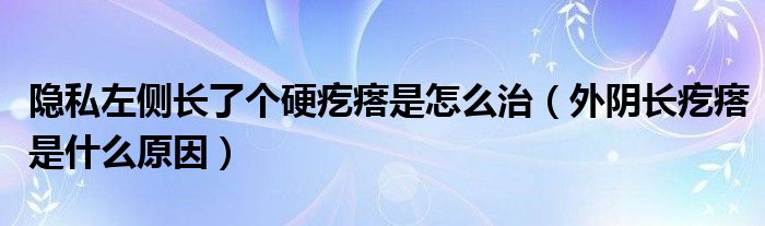 隱私左側(cè)長了個(gè)硬疙瘩是怎么治（外陰長疙瘩是什么原因）