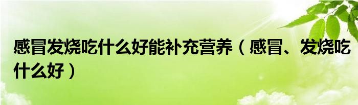 感冒發(fā)燒吃什么好能補(bǔ)充營養(yǎng)（感冒、發(fā)燒吃什么好）