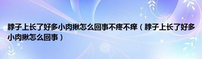 脖子上長(zhǎng)了好多小肉揪怎么回事不疼不癢（脖子上長(zhǎng)了好多小肉揪怎么回事）