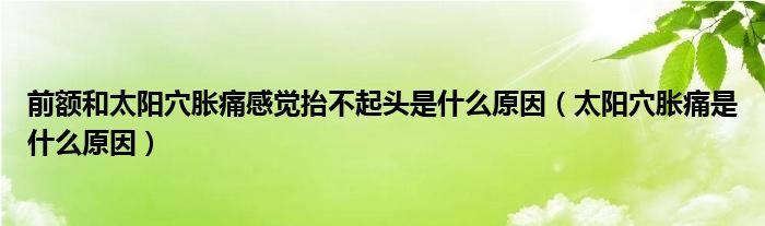 前額和太陽穴脹痛感覺抬不起頭是什么原因（太陽穴脹痛是什么原因）