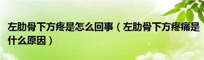 左肋骨下方疼是怎么回事（左肋骨下方疼痛是什么原因）