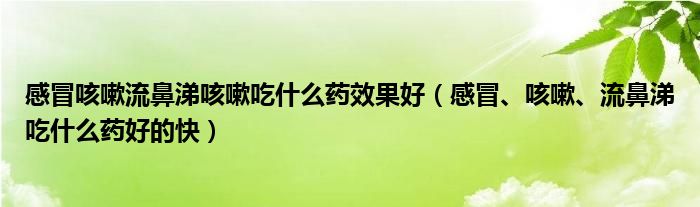 感冒咳嗽流鼻涕咳嗽吃什么藥效果好（感冒、咳嗽、流鼻涕吃什么藥好的快）