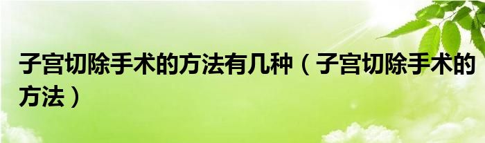 子宮切除手術(shù)的方法有幾種（子宮切除手術(shù)的方法）