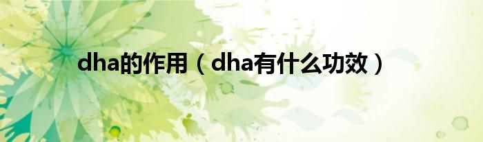 dha的作用（dha有什么功效）