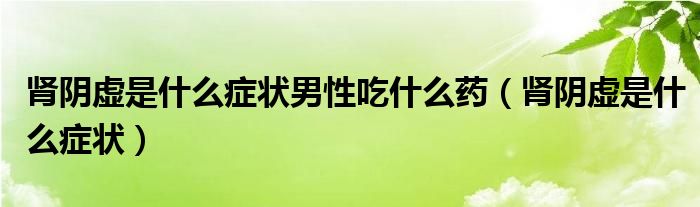 腎陰虛是什么癥狀男性吃什么藥（腎陰虛是什么癥狀）