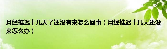 月經(jīng)推遲十幾天了還沒有來怎么回事（月經(jīng)推遲十幾天還沒來怎么辦）