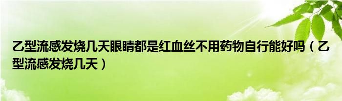 乙型流感發(fā)燒幾天眼睛都是紅血絲不用藥物自行能好嗎（乙型流感發(fā)燒幾天）